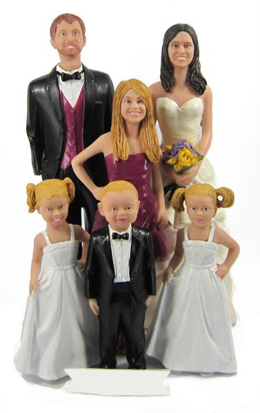 Blended Family Wedding Cake Toppers
